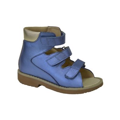 Сандали Ортек c высоким берцем для мальчиков 60331AG синий/серебряный