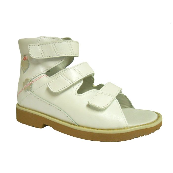 Сандали ОРТЕК c высоким берцем арт.60331PR белый перламутр