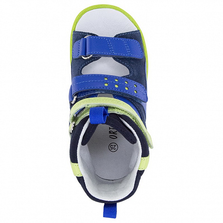 Сандали ортопедические Ортобум для мальчиков 71057-03 ярко-синий/салатовый. Изображение 3 из 5