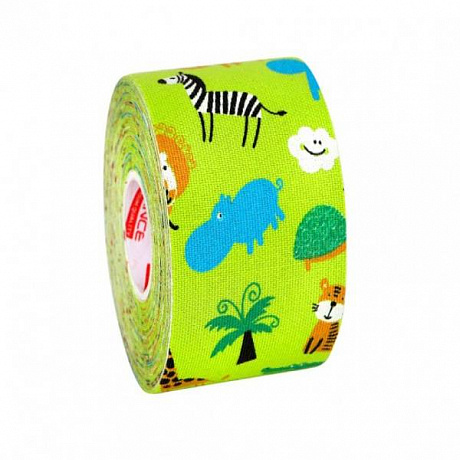 Кинезио тейп Bio Balance 5см х 5м смайлик сафари лайм . Изображение 2 из 2