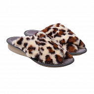 Тапочки ортопедические Luomma LM-810.047 мех леопардовый.